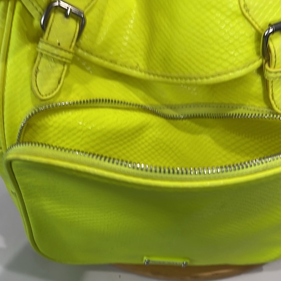 Nine West Bright Lights Python Embossed Backpack/Purse - Yellow - Picture 5 of 11